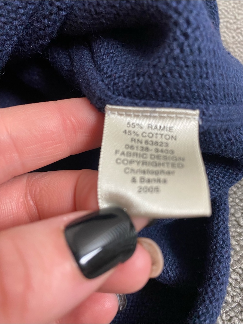 Christopher & Banks Vintage 90’s Navy Half Sleeve Crewneck Cardigan - Picture 6 of 9